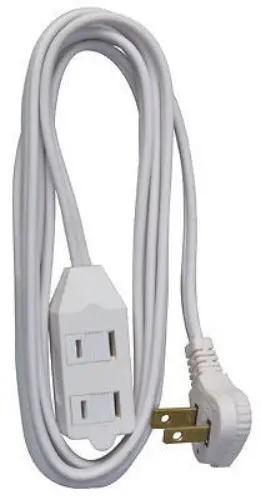 Master Electrician 09417Me 7' 16/2 Spt-2 White Vinyl Low Profile Polarized Slender Extension Cord - Quantity Of 18 1