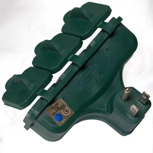 Master Electrician Kab-3Flu Green Outdoor 3-Way Electrical Outlet Plug Adapter With Weatherproof Covers - Quantity Of 3 1