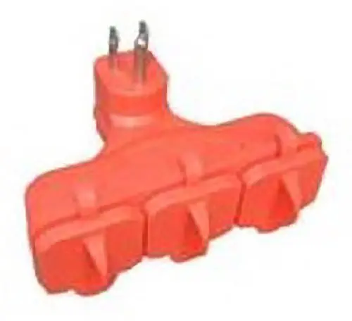 Master Electrician Kab-3Flu-Org Orange Outdoor 3-Way Electrical Outlet Plug Adapter With Weatherproof Covers - Quantity Of 3 1