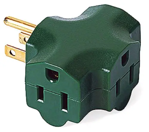Master Electrician Kab3ft-1 Green 3-Way Outlet Heavy Duty Ground Indoor Electrical Plug Adapter - Quantity Of 8 1