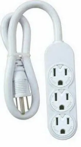 Master Electrician Ps-304 White Mini 3 Outlet Power Strip With Rotate Covers - Quantity Of 4 1