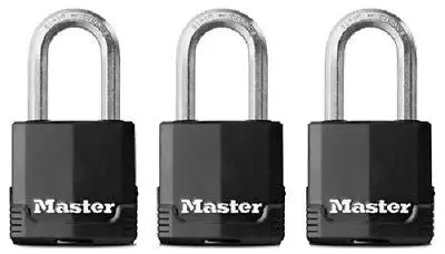 Master Lock 3 Pack 1-3/4" Black All Weather Covered Padlocks 1