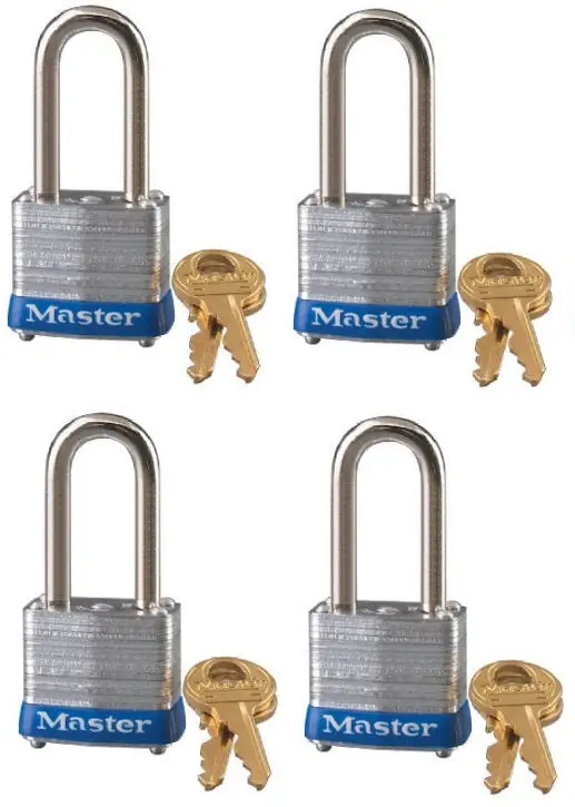 Master Lock 7Kalf-P812 1-1/8 Inch Keyed Alike Laminated Padlock - Quantity Of 4 1