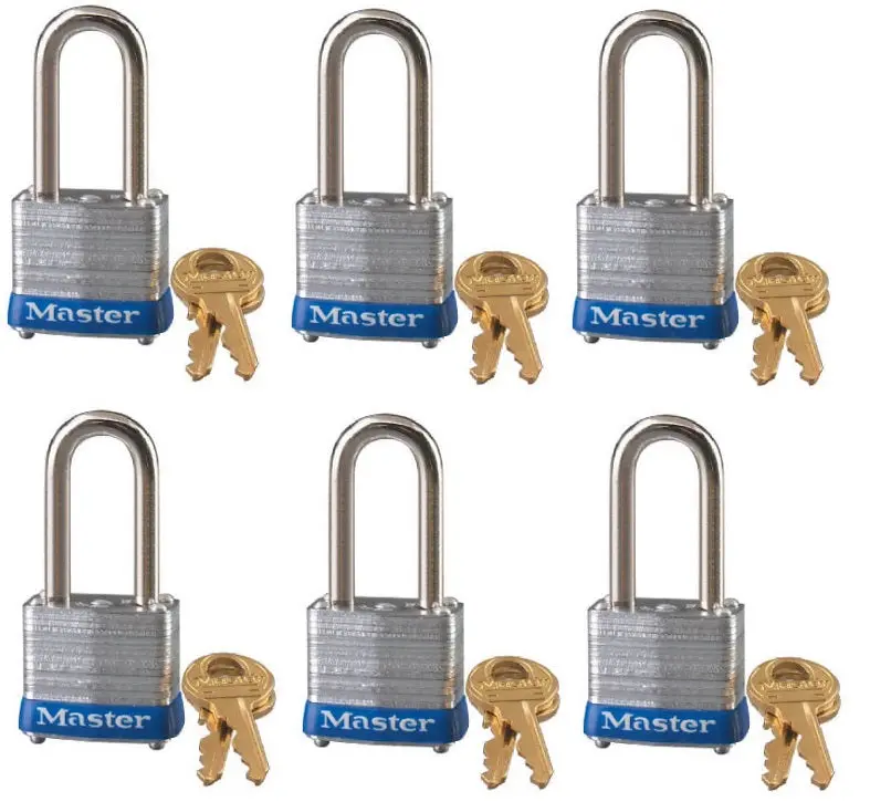 Master Lock 7Kalf-P812 1-1/8 Inch Keyed Alike Laminated Padlock - Quantity Of 6 1