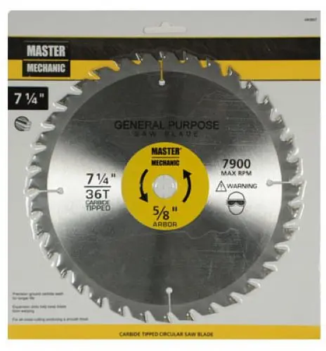 Master Mechanic 440867 7-1/4" 36 Tooth Smooth Cut Combo Circular Saw Blade 1
