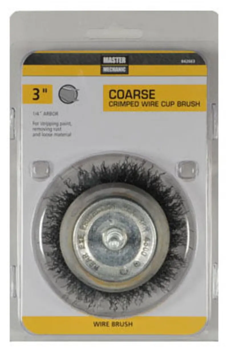 Master Mechanic 842663 3" Inch Coarse Crimped Wire Cup Brush With 1/4" Shank 1