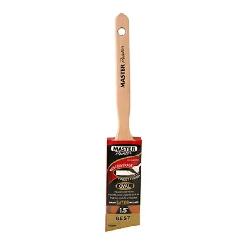 Master Painter 50215Tva 1.5" Inch Best Semi Oval Angle Sash Paint Brush - Quantity Of 2 1