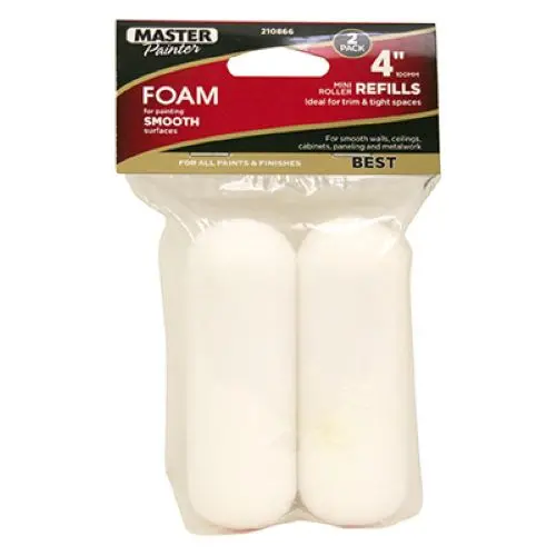 Master Painter 60181Tv 2-Pack 4" High Density Foam Roller Cover Refills - Quantity Of 6 1