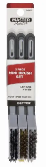 Master Painter Amb 3-Piece Mini Wire Brush Set - Stainless, Brass & Nylon - Quantity Of 36 1