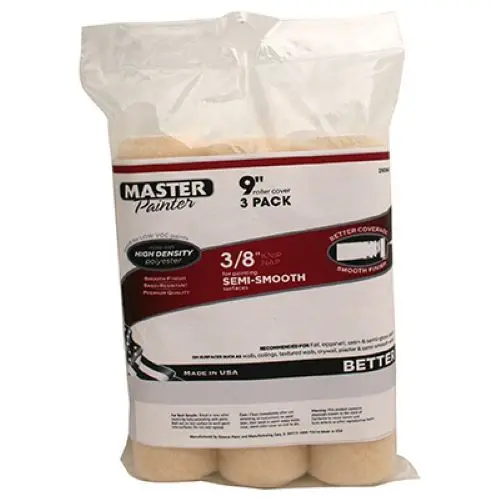 Master Painter Mpr938-3Pk 3-Pack Of 9" Inch X 3/8" Inch Nap Knit Paint Roller Covers - Quantity Of 6 1