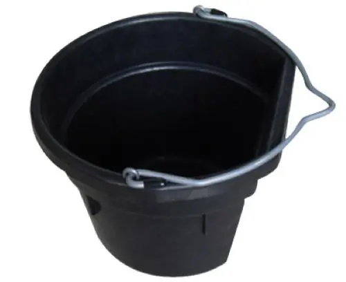 Master Rancher Mr12qr/Fsb-Blk 12-Quart Black Rubber Flat Back Sided Utility Bucket Pail - Quantity Of 3 1