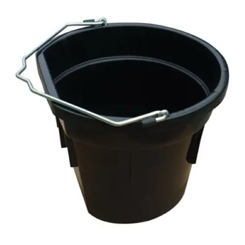 Master Rancher Mr20qp/Fsb-Blk 20-Quart Black Flat Back Sided Utility Bucket Pail - Quantity Of 2 1