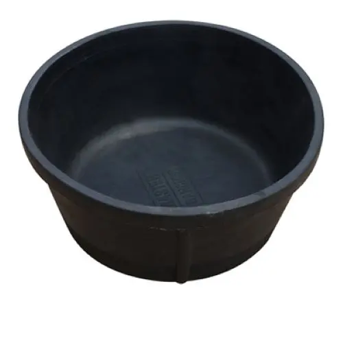 Master Rancher Mr3gr/Pan-Blk 3-Gallon 17.3" X 17.3" X 4.5" Black Rubber Hog Feed Pan - Quantity Of 2 1