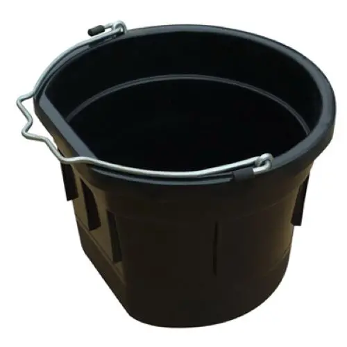 Master Rancher Mr8qp/Fsb-Blk 8-Quart Black Poly Resin Farm & Ranch Flat Sided Utility Bucket Pail - Quantity Of 2 1