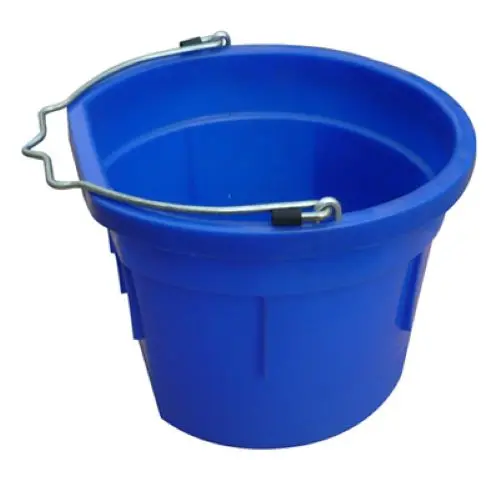 Master Rancher Mr8qp/Fsb-Blue 8-Quart Blue Poly Resin Farm & Ranch Flat Sided Utility Bucket Pail - Quantity Of 2 1