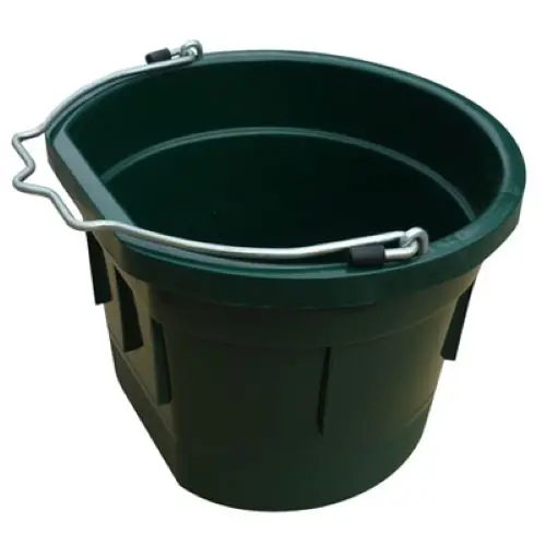 Master Rancher Mr8qp/Fsb-Drkgrn 8-Quart Dark Green Poly Resin Farm & Ranch Flat Sided Utility Bucket Pail - Quantity Of 4 1