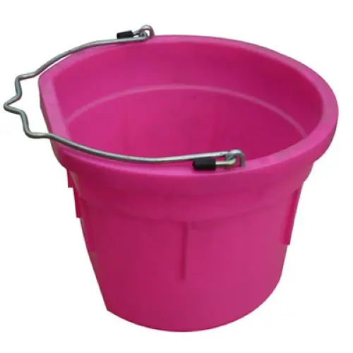Master Rancher Mr8qp/Fsb-Htpink 8-Quart Hot Pink Poly Resin Farm & Ranch Flat Sided Utility Bucket Pail - Quantity Of 3 1