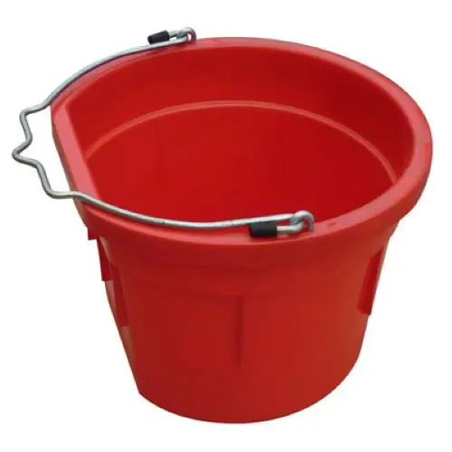 Master Rancher Mr8qp/Fsb-Red 8-Quart Dark Red Poly Resin Farm & Ranch Flat Sided Utility Bucket Pail - Quantity Of 2 1