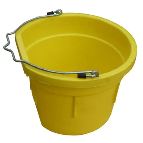 Master Rancher Mr8qp/Fsb-Yel 8-Quart Yellow Poly Resin Farm & Ranch Flat Sided Utility Bucket Pail - Quantity Of 8 1