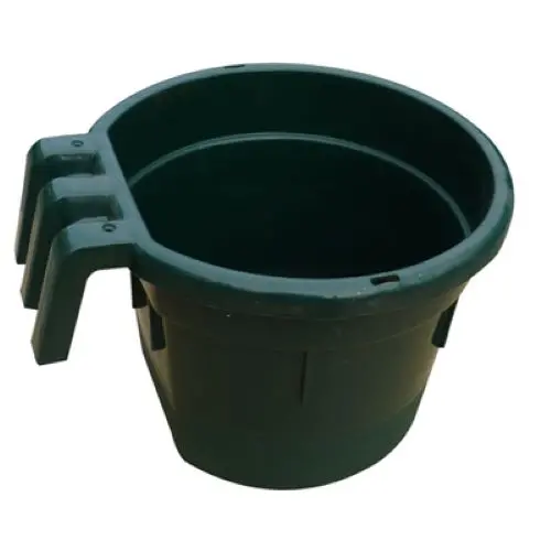 Master Rancher Mr8qp/Hfb-Drkgrn 8-Quart Poly Livestock Hanging Feed Bucket - Quantity Of 8 1