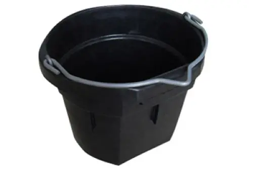 Master Rancher Mr8qr/Fsb-Blk 8-Quart Black Rubber Flat Back Sided Utility Bucket Pail - Quantity Of 8 1