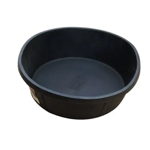 Master Rancher Mr8qr/Pan-Blk 8-Quart 14.5" X 14.5" X 4.5" Black Rubber Hog Feed Pan Pan - Quantity Of 6 1