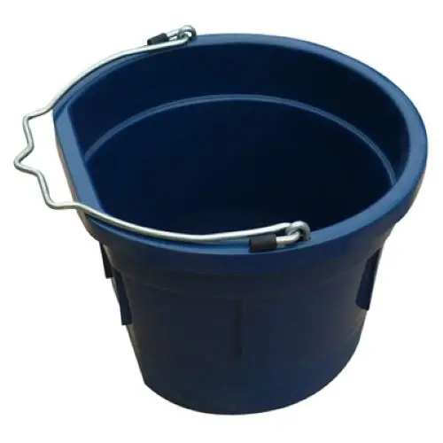 Master Rancher Mr8qtp/Fsb-Drkblue 8-Quart Dark Blue Poly Resin Farm & Ranch Flat Sided Utility Bucket Pail - Quantity Of 1 1