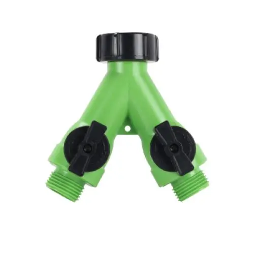 Melnor 336Gtdi 2-Way Poly Faucet Manifold "Y" Splitter With Shut Offs - Quantity Of 3 1
