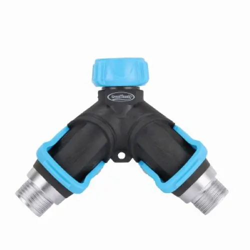 Melnor 356Gtdi 2-Way Metal Faucet "Y" Splitter Connector With Lever Shut Offs - Quantity Of 3 1