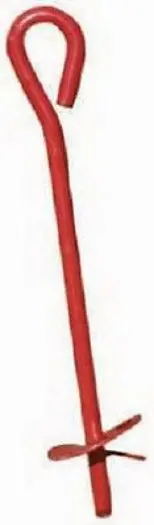 Midwest  901018A 6" X 48" Red Metal Screw In Twist Tree Stake Ground Anchor - Quantity Of 10 1