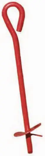 Midwest 901111A 3" X 15" Red Metal Screw In Twist Tree Stake Ground Anchor - Quantity Of 2 1