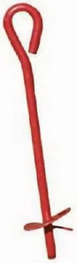 Midwest 901113A 3" X 30" Red Metal Screw In Twist Tree Stake Ground Anchor - Quantity Of 8 1