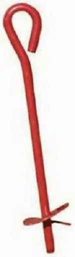 Midwest 901114A 4" X 40" Red Metal Screw In Twist Tree Stake Ground Anchor - Quantity Of 6 1