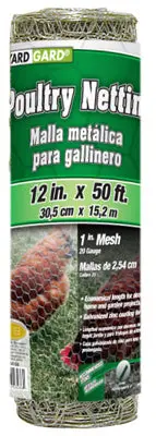 Midwest Air 308415B 12" X 50' Foot 1" Mesh Poultry Netting Chicken Wire Fencing - Quantity Of 1 1