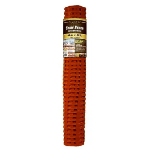 Midwest Air 889220A 4' X 50' Roll Of Orange Heavy Duty Pvc/Plastic Snow Safety Fence - Quantity Of 3 1