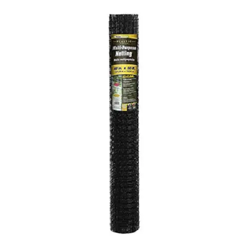Midwest Air 889524A 4' X 50' Roll Of Black Multi-Purpose Netting Fence - Quantity Of 2 1