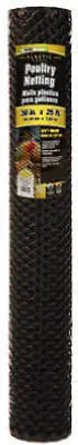 Midwest Air Tech 889240A 3' X 25' 3/4" Mesh, Hexagonal Black Pvc Poultry Netting 1