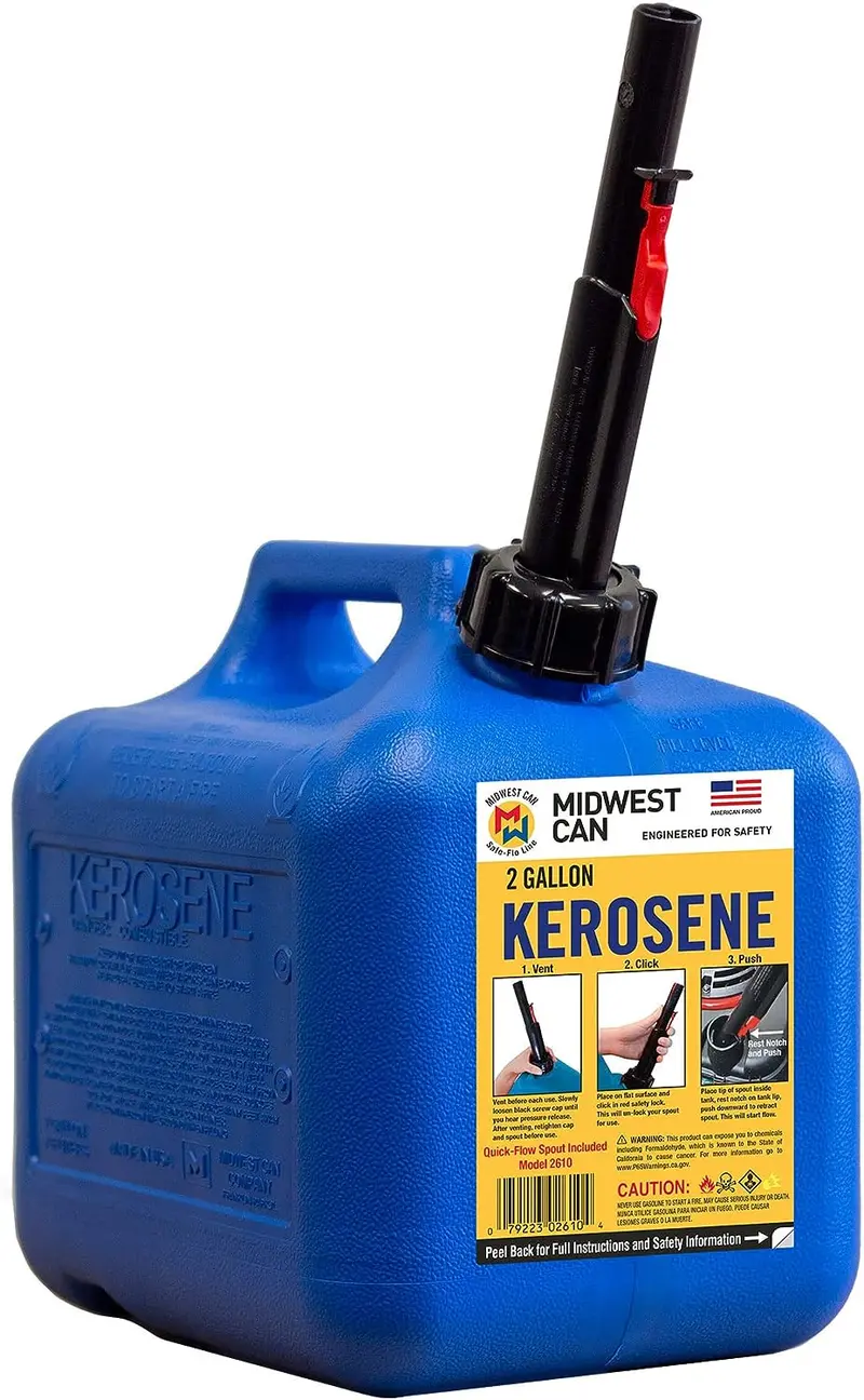 Midwest Can 2610 Blue 2 Gallon Carb Compliant Kerosene Can - Quantity Of 1 1