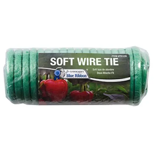 Midwest T010gt 32.5' Foot Roll Of Green Soft Foam Covered Plant Twist Tie Wire - Quantity Of 6 1