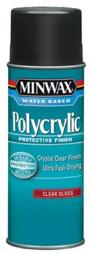 Minwax 35555 11.5 Oz Can Of Water Based Clear Gloss Polycrylic Protective Spray Finish 1