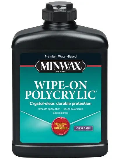 Minwax 40917 Pint Of Water Based Clear Satin Wipe On Polycrylic Finish 1
