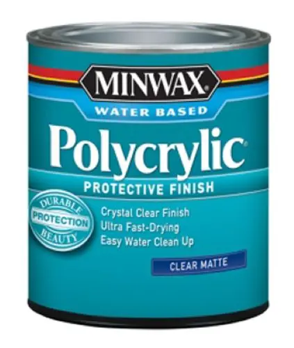 Minwax 622224444 1-Quart Can Of Water Based Clear Matte Polycrylic Protective Finish 1