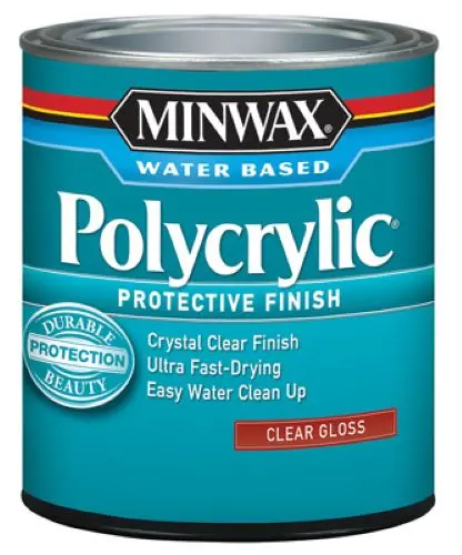 Minwax 65555 1-Quart Can Of Water Based Clear Gloss Polycrylic Protective Finish 1