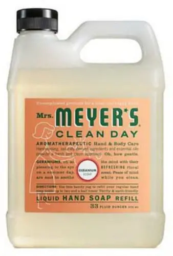 Mrs. Meyer's 13163 33 Oz Bottle Of Geranium Scent Liquid Hand Soap Refill Bottle 1