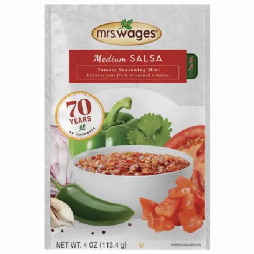 Mrs. Wage's W536-J7425 4 Oz Pack Of Tomato Sauce & Canning Mix Medium Salsa - Quantity Of 20 1