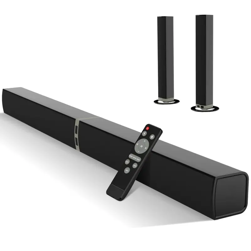 Mzeibo 60W 32 Inch Detachable 5.0 Sound Bar Black 127V Bluetooth 5.0 Optical Hdmi Aux With Remote Control Home & Party Home Theaters 1