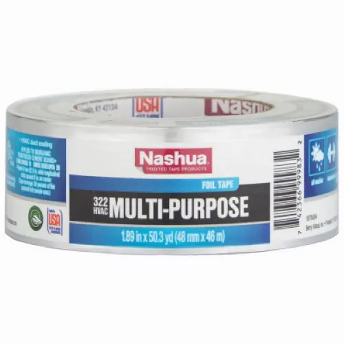 Nashua 322 1541239 1.89" X 50  Yard Roll Of Silver Hvac Foil Tape - Quantity Of 4 1