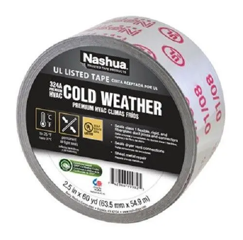 Nashua 324A 1542698 2.5" X 60 Yard Roll Of Hvac Silver Foil Tape 1