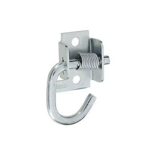 National Mfg N237-040 Zinc Plated Spring Loaded Rope Tarp Hooks Brackets - Quantity Of 5 1