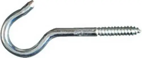 National N100-232 4-15/16" #0 Zinc Plated Screw In Metal Ceiling Hook - Quantity Of 50 1